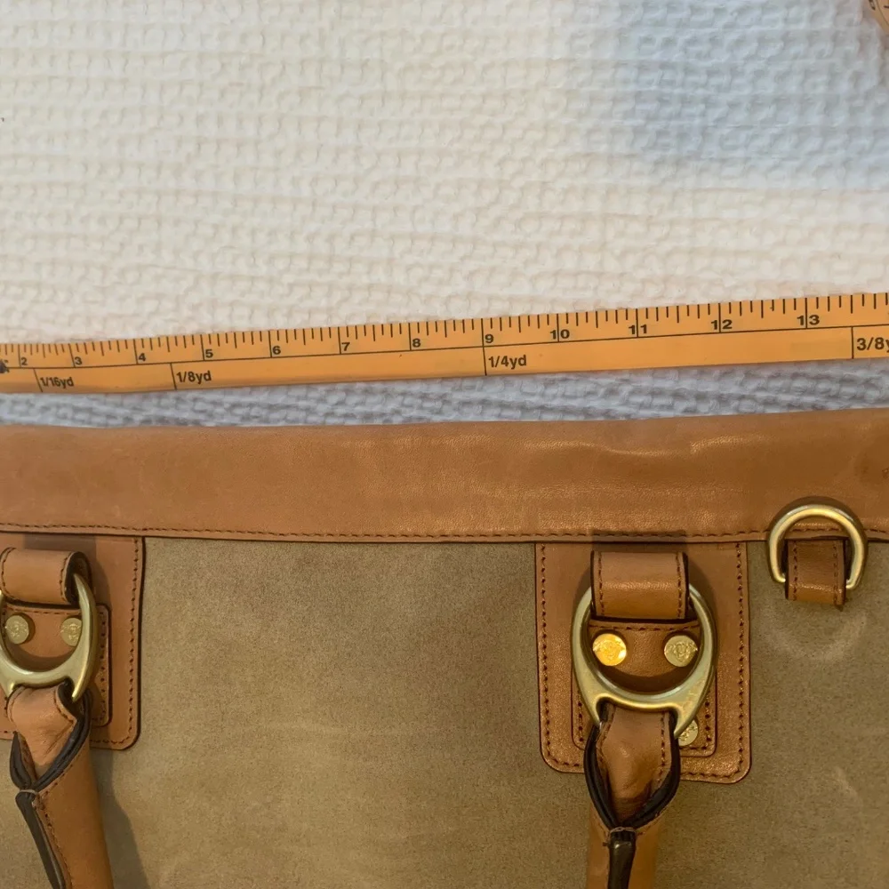 Prix de Dressage Suede & Leather Satchel — Tan/Camel - Picture 10 of 15